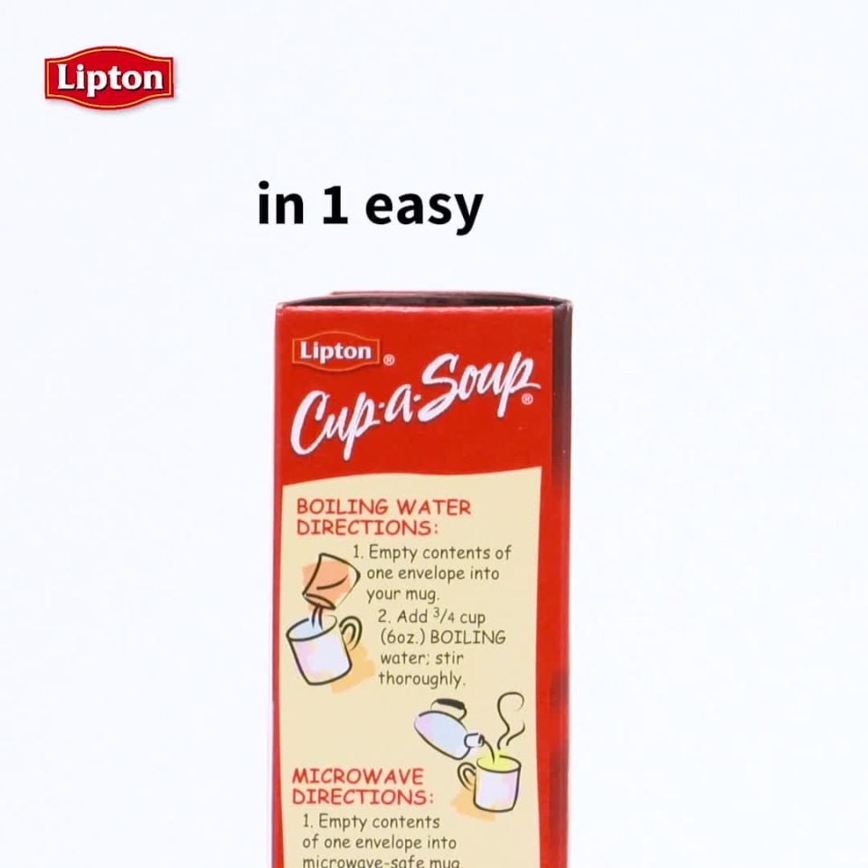 thumbnail video image 2 of Lipton Cup-a-Soup Chicken Noodle, 1.8 oz, 4 Pack, 2 of 10