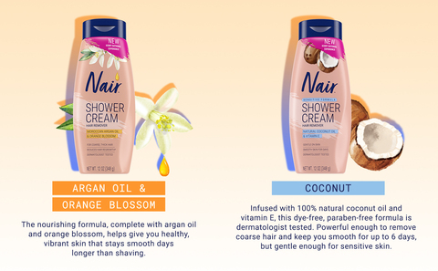 Nair Shower Cream Hair Remover Moroccan Argan Oil Orange