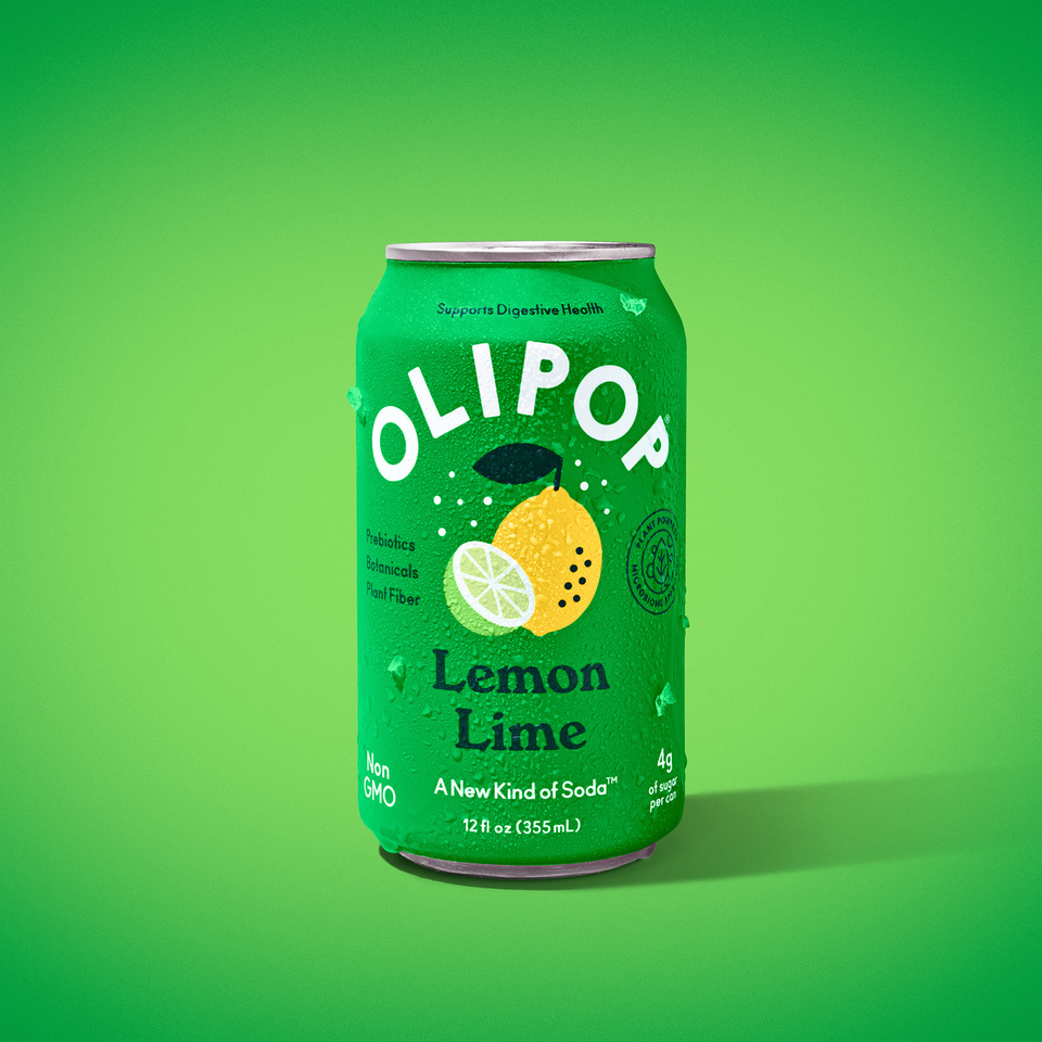 OLIPOP Lemon Lime Prebiotic Soda -12 fl oz - Healthier Choice, Diet ...