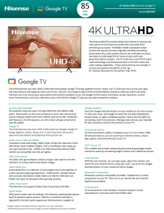 Hisense 85 Class A75H Ultra High Definition 4K Google Smart TV - 85A75H  Series - Sam's Club