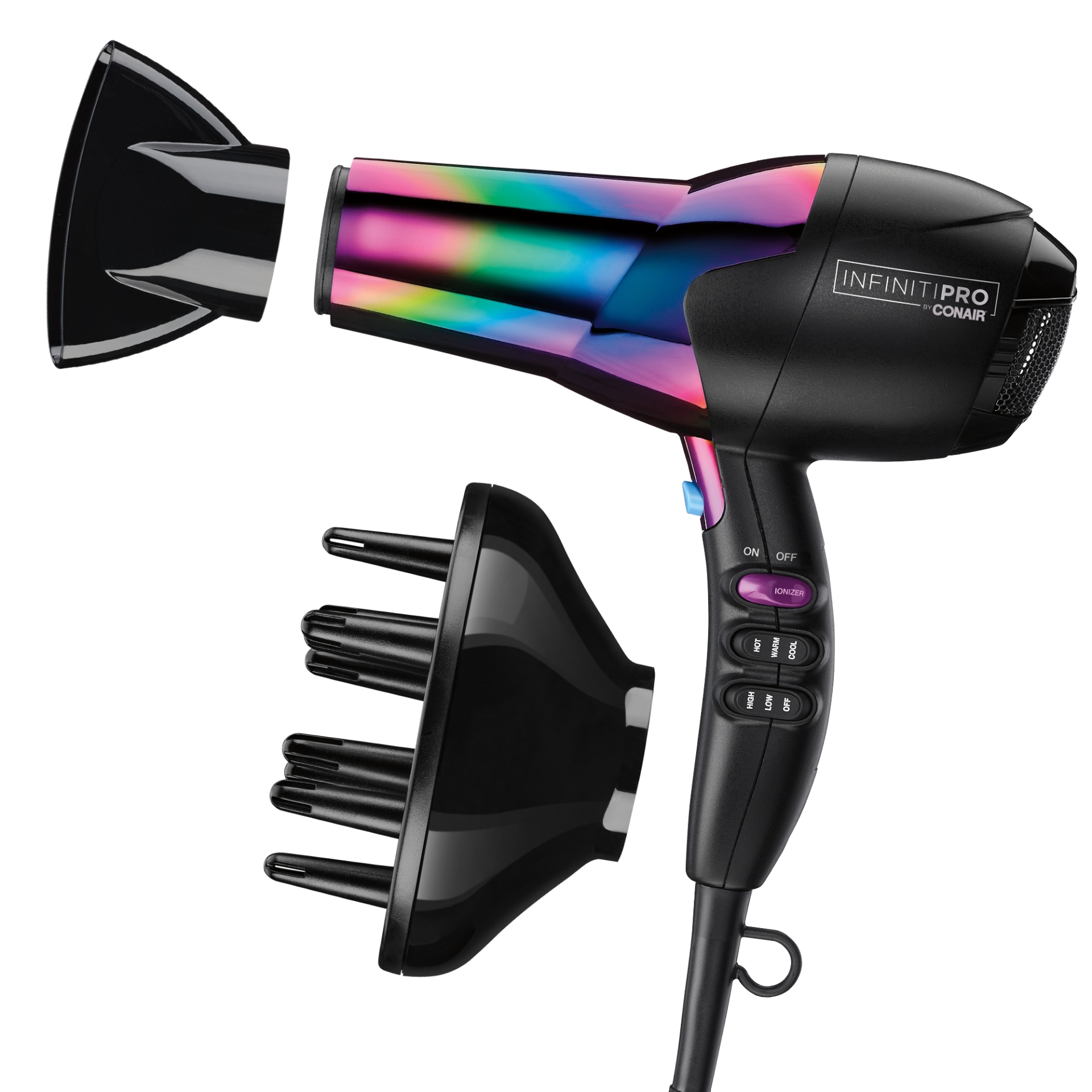 INFINITIPRO BY CONAIR Rainbow Hair Dryer with Concentrator and Diffuser 490R