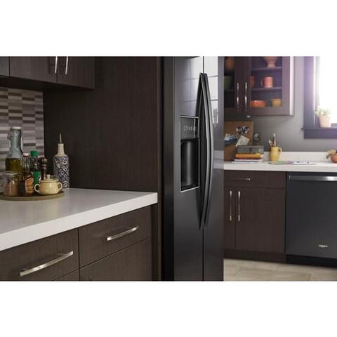 KitchenAid 19.4 Cu. Ft. Counter-Depth 4-Door Refrigerator with PrintShield  Finish Metallic Steel
