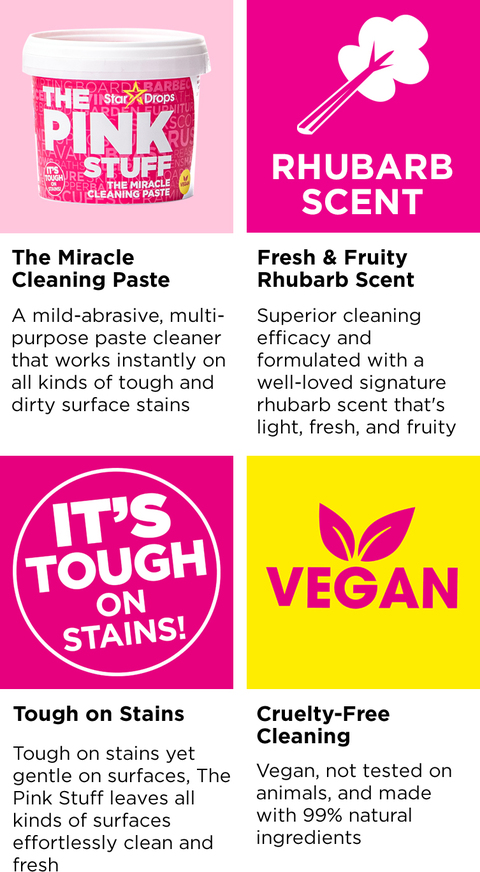 The Pink Stuff, All Purpose Miracle Cleaning Paste, Vegan, 17.63 oz 