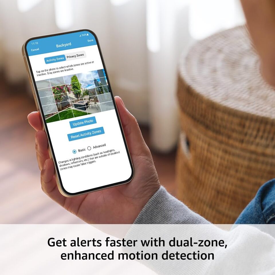 Get alerts with dual-zone enhanced motion detection