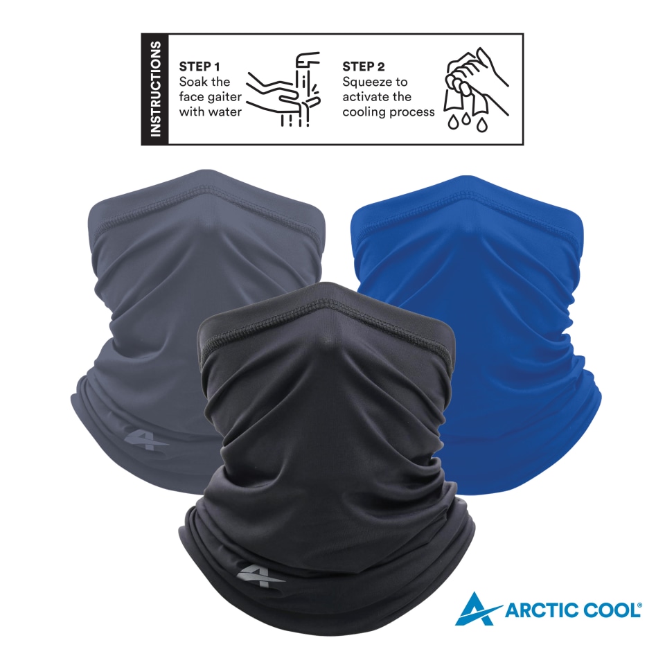 Arctic Cool Multifunctional Washable Reusable Cooling Face Gaiter 3-pack