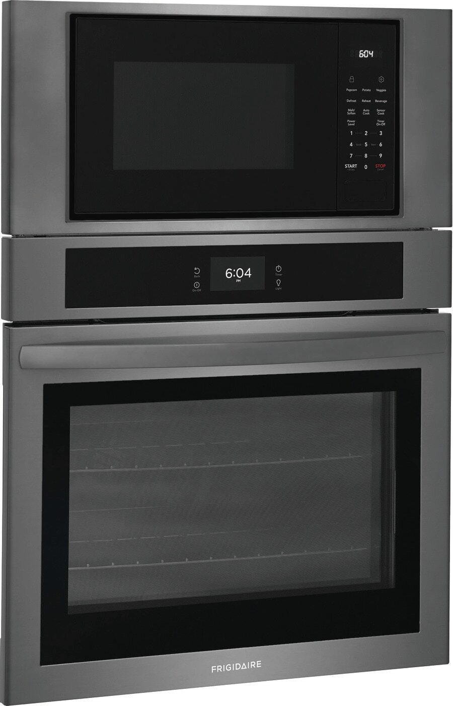 black stainless steel microwave oven combo