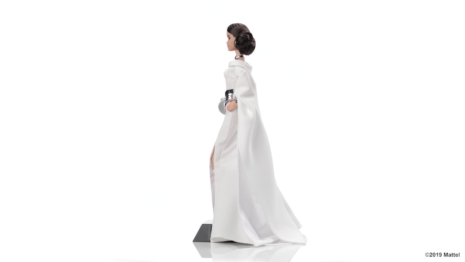 thumbnail video image 2 of Barbie - Princess Leia - white/Silver Doll, 2 of 11