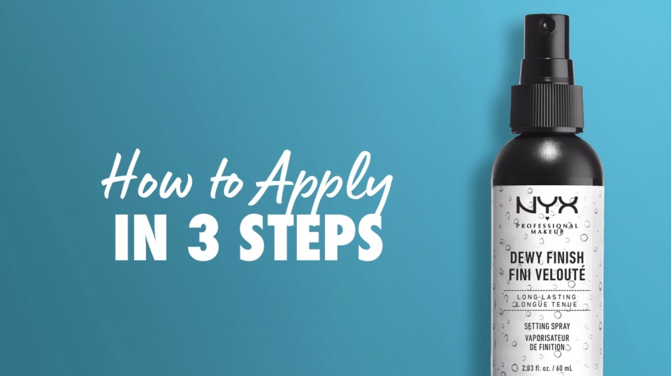 thumbnail video image 2 of NYX Professional Makeup Dewy Finish Makeup Setting Spray, Long-Lasting, Vegan, 2.03 fl oz, 2 of 13