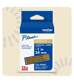 Brother P-touch TZEM851 | 24mm Black on Matte Gold Premium