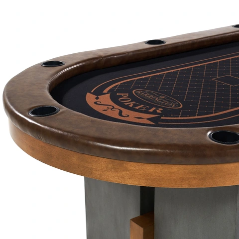 バリントンポーカーテーブル Barrington 10 Player Folding Poker Table with Steel Cup