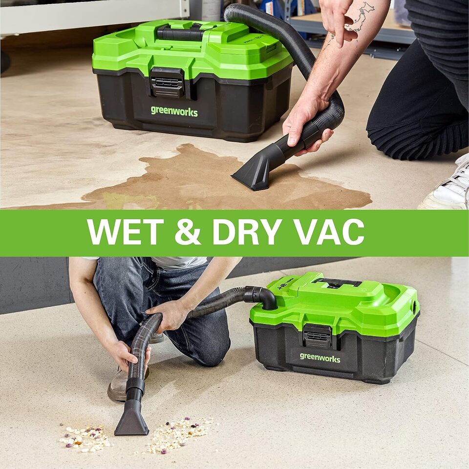 Greenworks 24 V 11.36-L (3-gal.) Cordless Handheld Wet/Dry Shop Vacuum (Tool  Only) 4702002T Réno-Dépôt