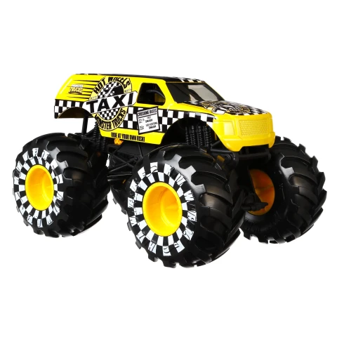 Hot Wheels Monster Trucks Taxi, 1:24 Scale Die-Cast, Durable
