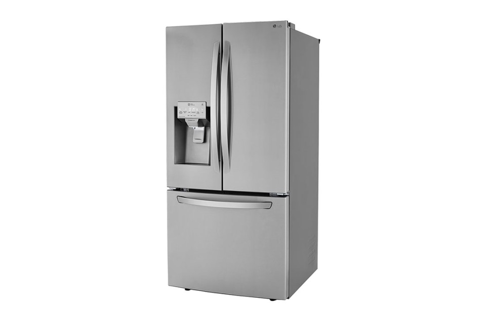 Lg 24 5 Cu Ft French Door Refrigerator With Ice Maker Printproof Stainless Steel Energy Star In The French Door Refrigerators Department At Lowes Com