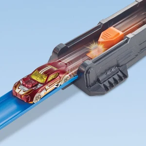 Hot Wheels Large-Scale Motorized Track with outlets 3 Corkscrew Loops, 3 Crash Zones