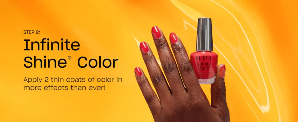 Step Two apply Infinite Shine color in 2 thin coats for opaque color