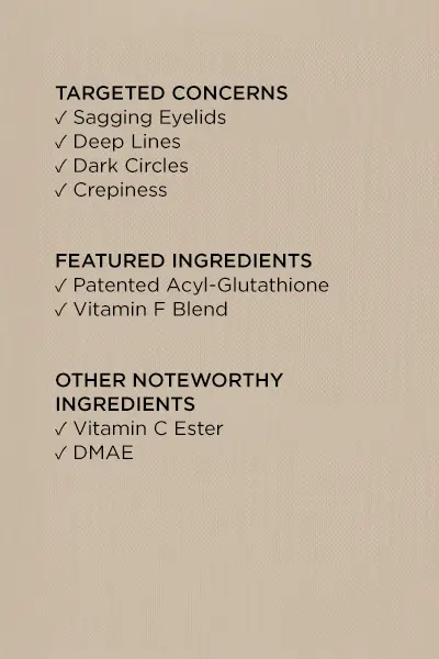 ESSENTIAL EFX EYELID LIFT SERUM FEATURES &amp; BENEFITS