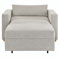 ULTIMATE LOUNGING Dillard Convertible Sleeper Chair in open position.