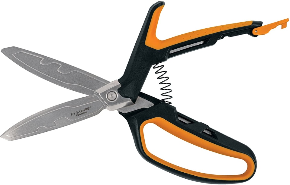 Fiskars Shears: 10-13/32 OAL, 4-3/32 LOC, Stainless Steel Blades - Use w/ Shop, Plastic Handle | Part #710160-1002