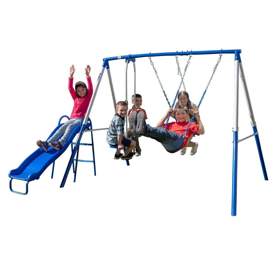 Sportspower Albany Metal Swing Set with 2 Person Glider Swing, 2