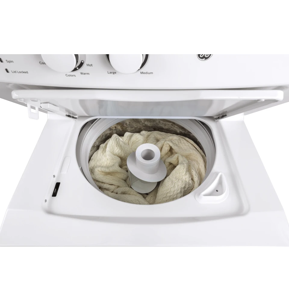 GE GUD27ESSM WOW 27 Spacemaker White Washer Electric Dryer Combination BrandsMart USA
