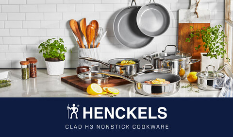 Henckels CLAD H3 8 & 10 Stainless Steel Ceramic Nonstick Fry Pan Set, Cookware