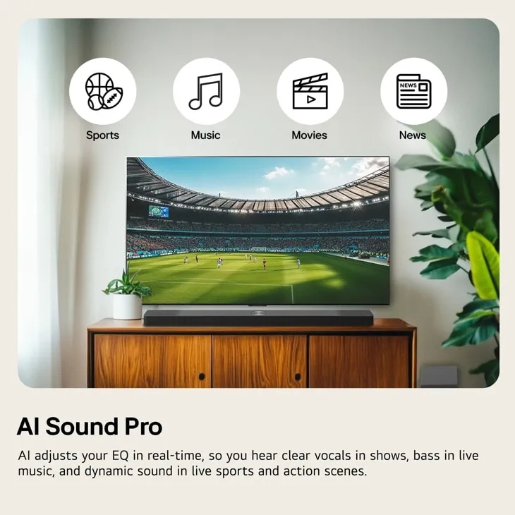 LG - 2.1-Channel S35A Soundbar with Wireless Subwoofer, Dolby Audio and WOW Orchestra  thumb 7