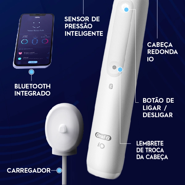 Escova Elétrica Oral B iO Series 4 Branca 100-240V Sensor de