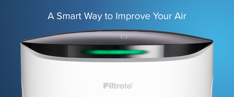thumbnail video image 2 of Filtrete Large Air Purifier, White, 310 ft. Coverage, Carbon True HEPA, 1 Smart Device, 2 of 16