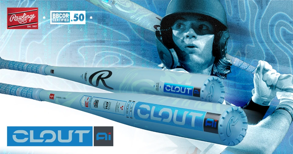 Batte De Baseball Rawlings 2024 Clout AI BBCOR - 31" / 28 Oz - Bleue - NEUVE