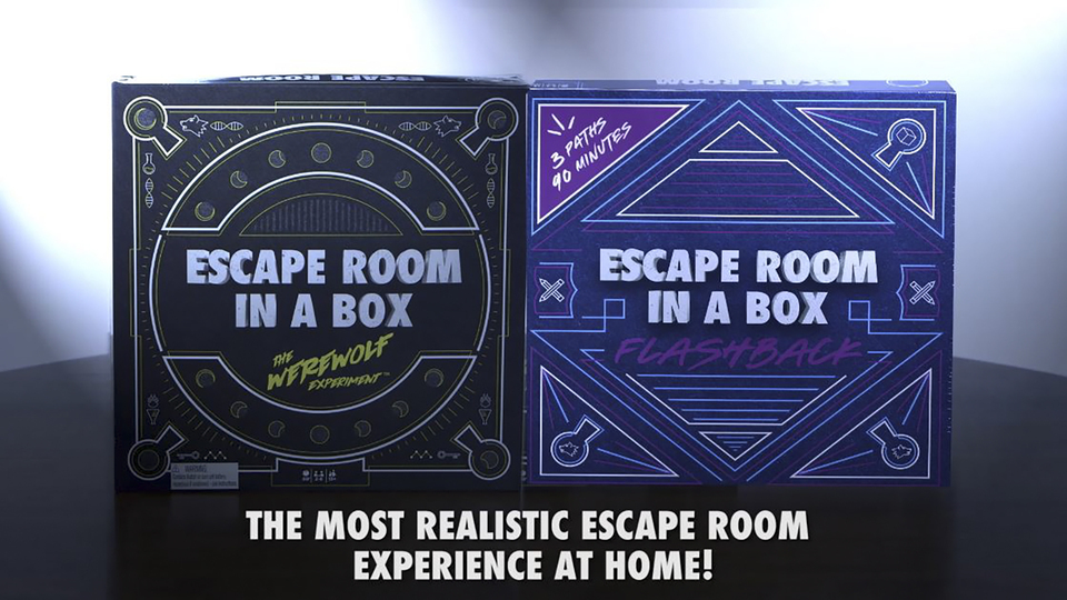 Mattel Games Escape Room in a Box The Werewolf Experiment, Room Escape  Group Game for Teens and Adults, with 19 2D and 3D Puzzles, Connects to