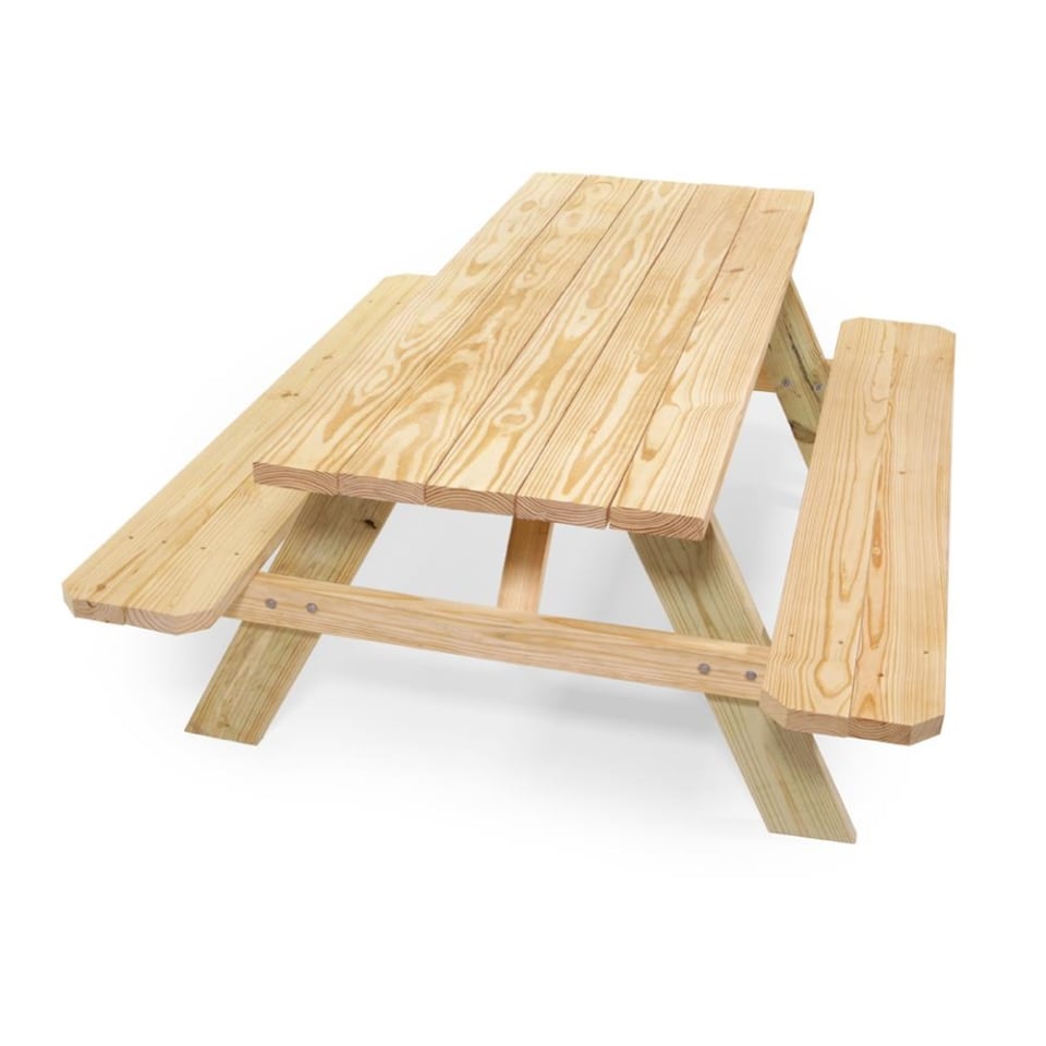 Style Selections 72 In Brown Southern Yellow Pine Rectangle Picnic Table In The Picnic Tables Department At Lowescom