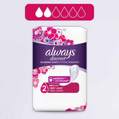 Always Discreet Incontinence Pads, Heavy Absorbency, Long Length