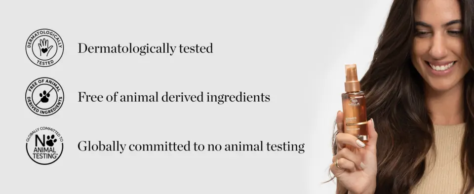 Dermatologically tested, free of animal-derived ingredients, no animal testing