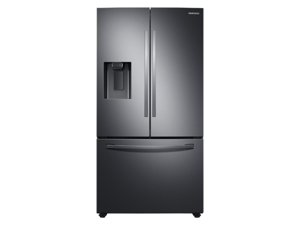 Rf27t5201sg Samsung 36 27 Cu Ft 3 Door French Door Refrigerator With External Water Ice Dispenser Fingerprint Resistant Black Stainless Steel