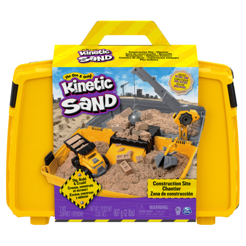 Kinetic Sand, Construction Site Folding Sandbox with Toy Truck and