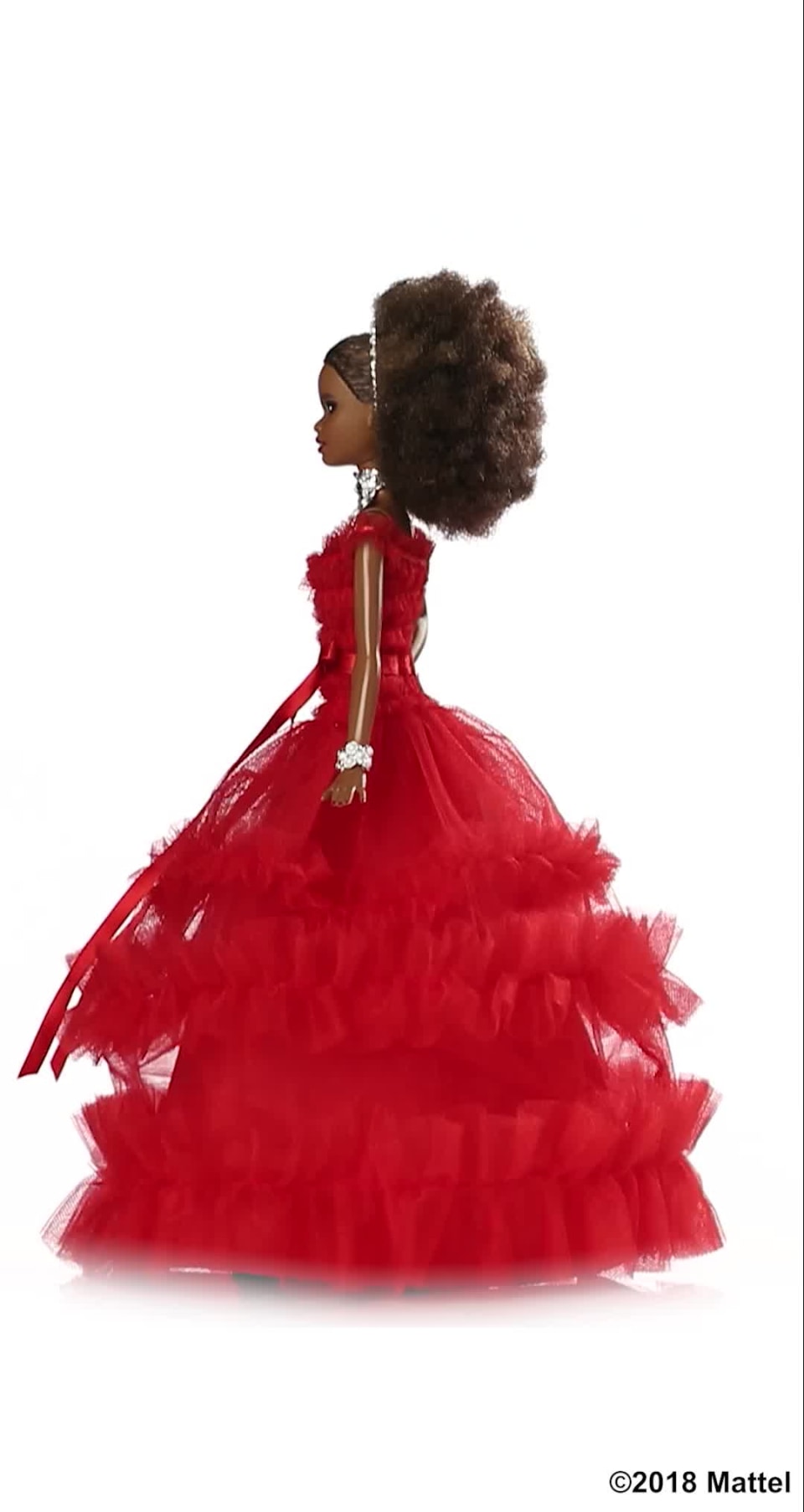 thumbnail video image 2 of 2018 Holiday Collector Barbie Signature Nikki Doll with Stand, 2 of 11