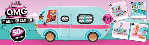LOL Surprise OMG Glam N' Go Camper Playset with 50+ Surprises and