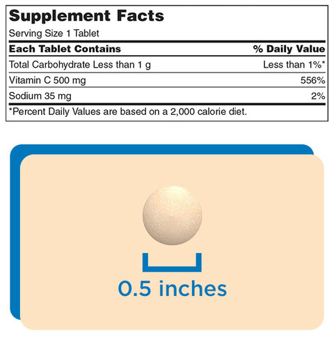 Supplement Facts with Actual product size