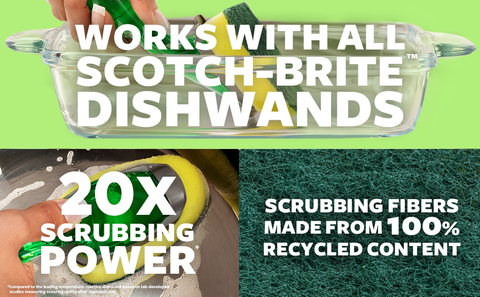 Scotch-Brite® Heavy-Duty Dishwand Refill Sponge Heads, 2 pk - Kroger