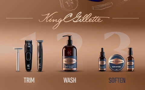 King C. Gillette trim wash soften