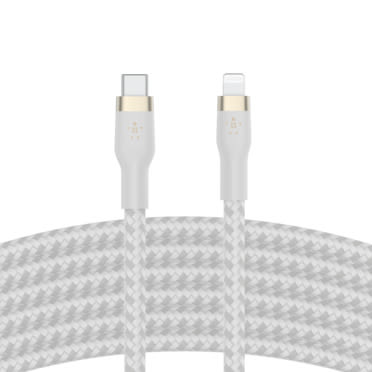 Câble Belkin USB‑C BOOST↑Charge Pro Flex avec connecteur Lightning (1 m) -  Blanc - Apple (LU)