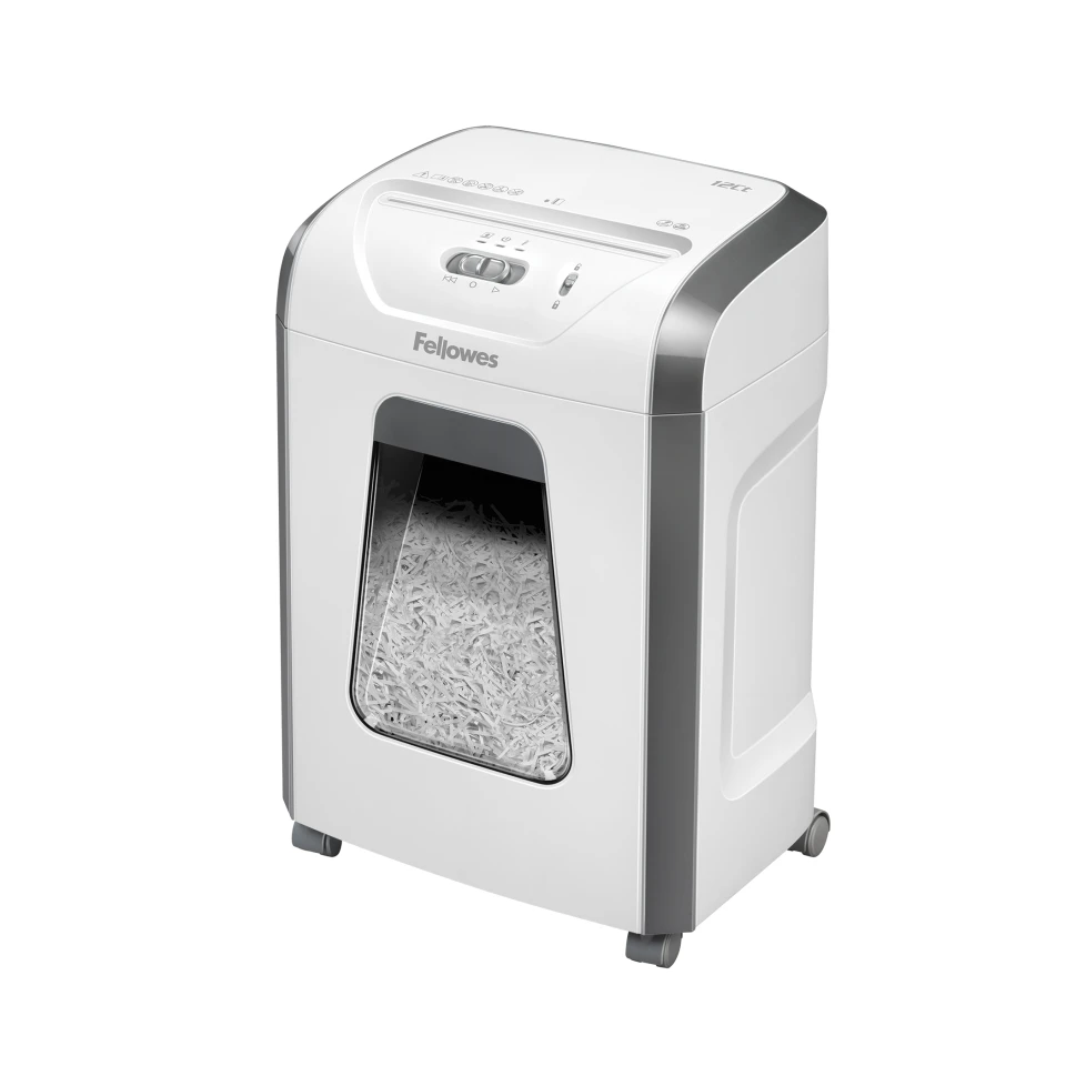 Fellowes Powershred 12-Sheet Cross-Cut Paper Shredder - White