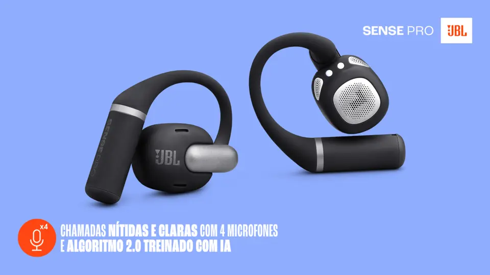 Fone de Ouvido JBL Sense Pro Preto Bluetooth (JBLSENSEPROBLKBR2