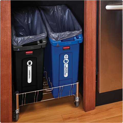 Rubbermaid Slim Jim 23-Gallon Recycling Container, Blue