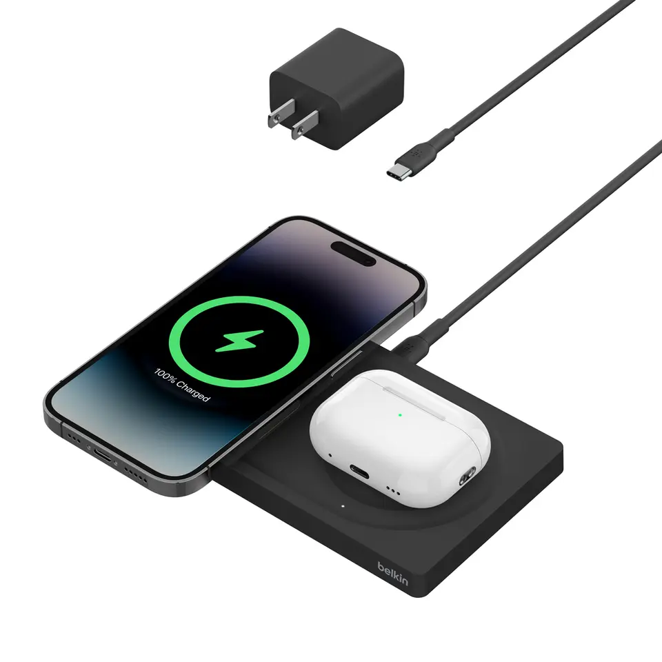 スマホアクセサリー Belkin Boost Charge Pro2-in-1  MagSafe Belkin BoostCharge Pro 2-in-1 Wireless Charger, 15W MagSafe, for