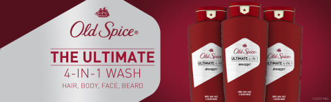 Old Spice. The ultimate 4-in-1 wash. Hair, body, face, beard Old Spice. The ultimate 4-in-1 wash. Hair, body, face, beard