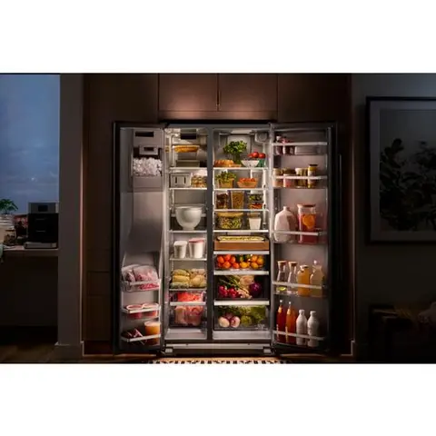 KitchenAid 28.7 Cu. Ft. Side-by-Side Refrigerator in Fingerprint