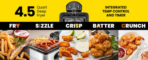 Chefman 4.5L Dual Cook Pro Deep Fryer with Basket Strainer and Removable  Divider, Jumbo XL Size, Adjustable Temp & Timer, Perfect for Chicken,  Fries