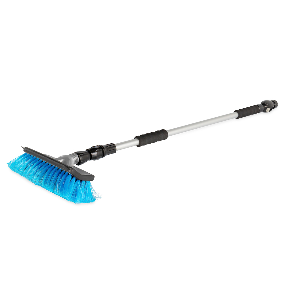 Camco  RV Flow-Through Wash Brush with Adjustable Handle, Adjusts from 43-inches to 71-inches Long, Black and Silver (43633) - image 2 of 13