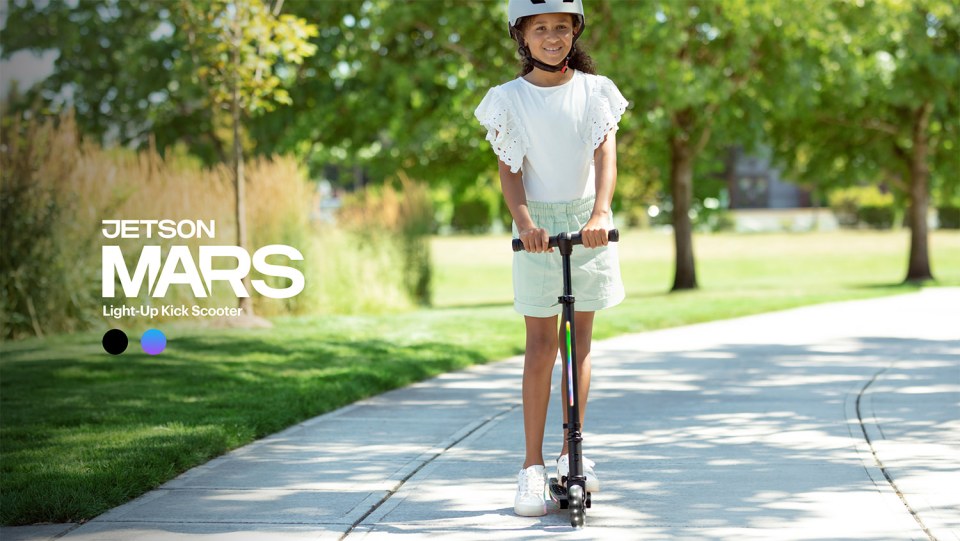 Jetson Mars LightUp Folding Kick Scooter, RGB LED, Adjustable
